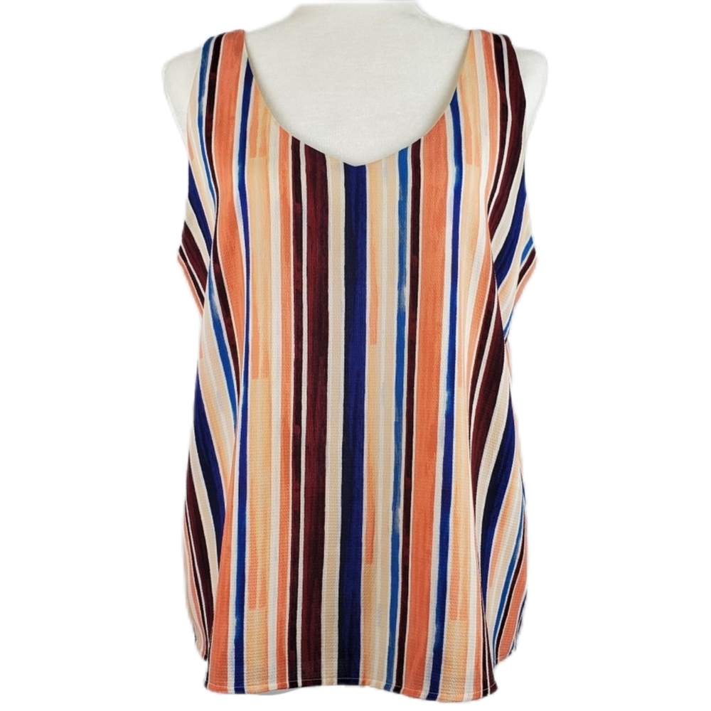 Halogen Multicolor striped tank top medium